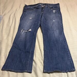 American Eagle Outfitters Flare Jeans in Dark Blue